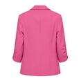 thumbnail image 6 of Grblisyd Girls Blazer Jacket Solid Color Lapel Suit Coat Ruched 3/4 Sleeve Open Front Blazers Shawl Collar Jackets, 6 of 8