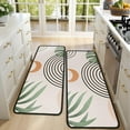 thumbnail image 4 of Kitchen Rugs Sets Of 2,Orange Boho Geometric and Plant Pattern Anti Fatigue Kitchen Mat Rugs Non Slip Washable,Decorative Kitchen Floor Mats for Kitchen,Sink,Laundry,17"x47"+17"x47", 4 of 5