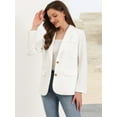 thumbnail image 4 of DARING DIVA Women's Business Casual Single Breasted Jacket Office Suit M White, 4 of 6