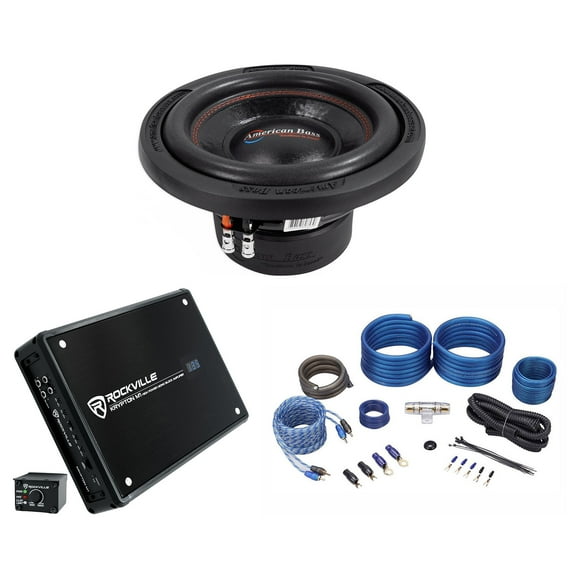 American Bass XD-1022 900w 10" Car Audio Subwoofer Sub Mono Amplifier Amp Kit