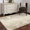 thumbnail image 3 of Area Rug for Living Room, Brown Ombre Coastal Non-Slip Indoor Large Carpet for Bedroom/Dining Room, Sea Nautical Summer Beach Starfish Coral Washable Rectangle Floor Runner Rugs - 4 x 6 Ft, 3 of 8