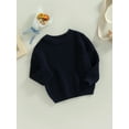 thumbnail image 4 of Infant Toddler Baby Girl Boy Oversized Sweater Chunky Long Sleeve Crewneck Sweatshirt Warm Fall Winter Knit Pullover Tops, 4 of 9