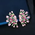thumbnail image 4 of Unique Gold Plated Multicolor Cubic Zircon Drop Costume Stud Earrings for Women, 4 of 7