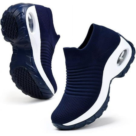 

Omagie Women s Walking Shoes Arch Support Non Slip Work Shoes Breathable Knit Upper Lightweight for Plantar Fasciitis