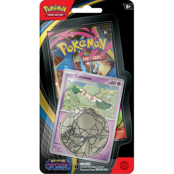 Pokemon Mega Evolution Phantasmal Flames Cottonee Checklane BLISTER Pack [Booster Pack, Promo Card & Large Coin]