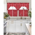 thumbnail image 4 of Red Plaid Swag Curtains for Living Room/Bedroom Windows, Modern Art Checkered Farmhouse Kitchen Curtains and Valances Set 36 Inch Length, Light Filtering Swags Valance Curtain Panels, 4 of 5