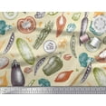 thumbnail image 3 of Soimoi Yellow polyester Crepe Fabric Mixed Vegetable Printed Fabric 1 Yard 42 Inch Wide, 3 of 3