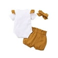 thumbnail image 3 of Gvmfive Newborn Baby Girls Short Sleeve Ruffled Romper+Shorts+Headband Clothes Outfits Set 6-9 Months, 3 of 8
