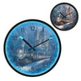 thumbnail image 2 of DIXRUYEE Voice Activated LED Night Wall Clock Size:12in Snowy Castle Train Pattern, 2 of 8