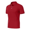 thumbnail image 4 of Fabrcox Quick Dry Men's Short Sleeve Polo Shirts Button Collared Work Shirts for Men Casual Outdoor Workout Breathable Men Golf Shirt Red M, 4 of 9