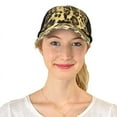 thumbnail image 2 of C.C Ponycap Messy High Bun Ponytail Adjustable Mesh Trucker Baseball Cap Hat, Criss Cross Mesh Leopard Black, 2 of 3