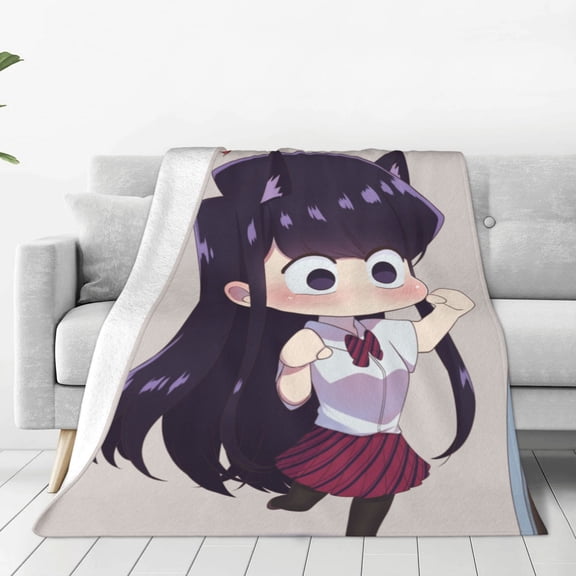Anime Komi Can'T Communicate Komi Shouko Throw Blanket Couch Bed Sofa Soft Lightweight Warm Cozy Flannel Fleece Bed Blanket 50"X40"