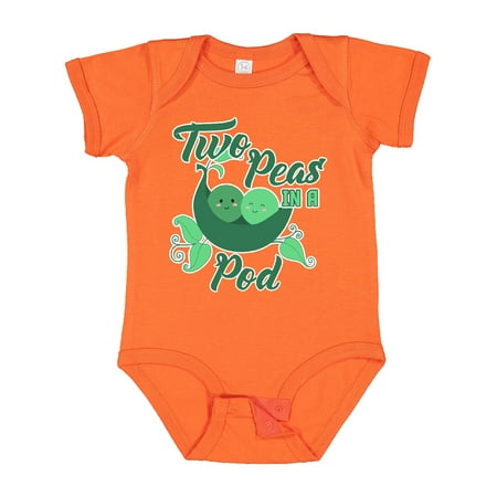 

Inktastic Two Peas in a Pod with Faces Gift Baby Boy or Baby Girl Bodysuit