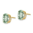 thumbnail image 2 of Auriga Fine Jewelry 14K Yellow Gold Oval Checker-cut Green Quartz Stud Earrings for Women (L- 0.44 inch, W- 0.32 inch), 2 of 6