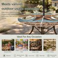 thumbnail image 6 of Round Outdoor Tablecloth with Umbrella Hole and Zipper, Western Texas Star Retro Tablecloth with Elastic Waterproof, Country Farmhouse Light Blue Brown Wooden Patio Table Covers for 31" - 35" Tables, 6 of 9