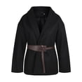 thumbnail image 5 of Gvmfive Women Casual Lapel Neck Long Sleeve Coat Open Front Belted Jacket Cardigan, 5 of 8