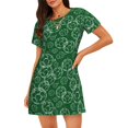 thumbnail image 1 of Fotbe Soccer Bata de Dormir para Mujer con Estampado, Camisón de Algodón de Manga Corta, Ropa de Dormir Casual, 1 of 6