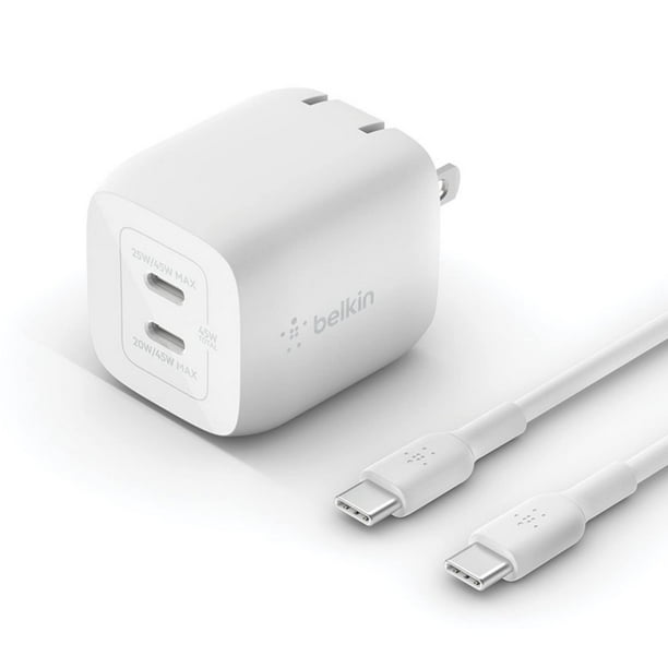 Cargador de pared Belkin BoostCharge Pro 45 W dual USB-C GaN