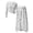R133-Grey, variant on RMGVDSD Girls Striped Ribbed Knit Loungewear Sets Long Sleeve Crop Top and Wide Leg Pants 2 Piece Fall Winter Outfits Trendy Clothes