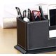 thumbnail image 2 of Organizador de cajones de cuero PU para hombre con 4 compartimentos para papelería, tarjetas de visita, llaves, relojes, monedas, joyas, teléfono (negro), 2 of 5