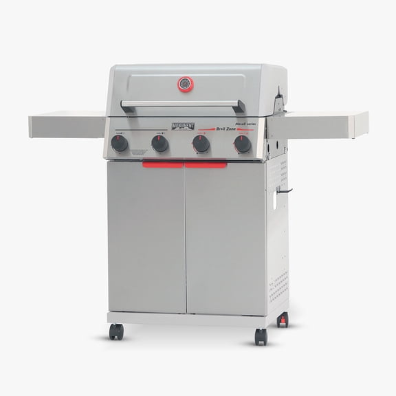 Monument Grills 4 Burner Propane Gas Grill ,Stainless Steel Outdoor Patio Barbecue Grill with Folding Shelves and Flip Rack, Mesa II 410BZ