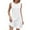 White, variant on Trendy Dresses Women's Cotton Linen Solid Color Splicing Water Soluble Lace Dress Short Sleeve V-Neck Knee-Length Dress Red M