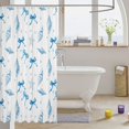 thumbnail image 3 of Manfei Coastal Bowtie Shower Curtain 72Wx78L,Ocean Conch Starfish Bath Curtain, 3 of 5
