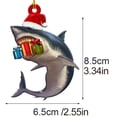 thumbnail image 2 of Tiburón De Madera Familia Colgante Lindo Árbol De Navidad Divertido Decoraciones Colgantes Serendint HA044577-02, 2 of 6