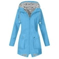 thumbnail image 1 of WRKEKC Women's Lightweight Waterproof Rain Jacket Hooded Windproof Outdoor Coat with Pockets Solid Color, 1 of 5