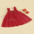 thumbnail image 3 of Robe Tutu de Noël pour Tout-Petite Fille, Nœud, Sans Manches, Robe en Tulle à Étages, Robes de Princesse pour Fête, 3 of 8