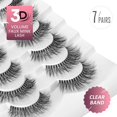 thumbnail image 2 of Fake Eyelashes Natural Look Clear Band Eyelashes 3D Faux Mink Wispy Lashes 14MM Fluffy False Lashes Pack A19, 2 of 5