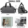 thumbnail image 3 of Bolsa de gimnasio Ineeatu pequeña de 14 pulgadas para mujeres y hombres, color gris, 3 of 7