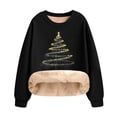 thumbnail image 6 of successthop Womens Christmas Sweatshirts Tree Fleece Plus Size Crewneck Long Sleeve Tops Pullover Sweater Casual Clothes, 6 of 9