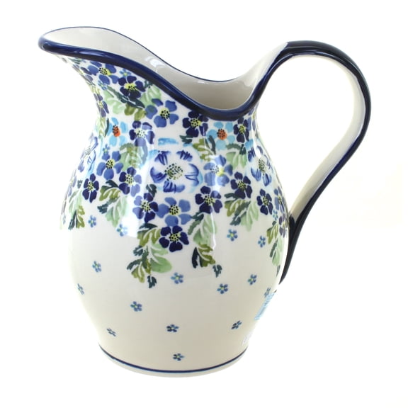 Blue Rose Polish Pottery Vintage Violet Pitcher