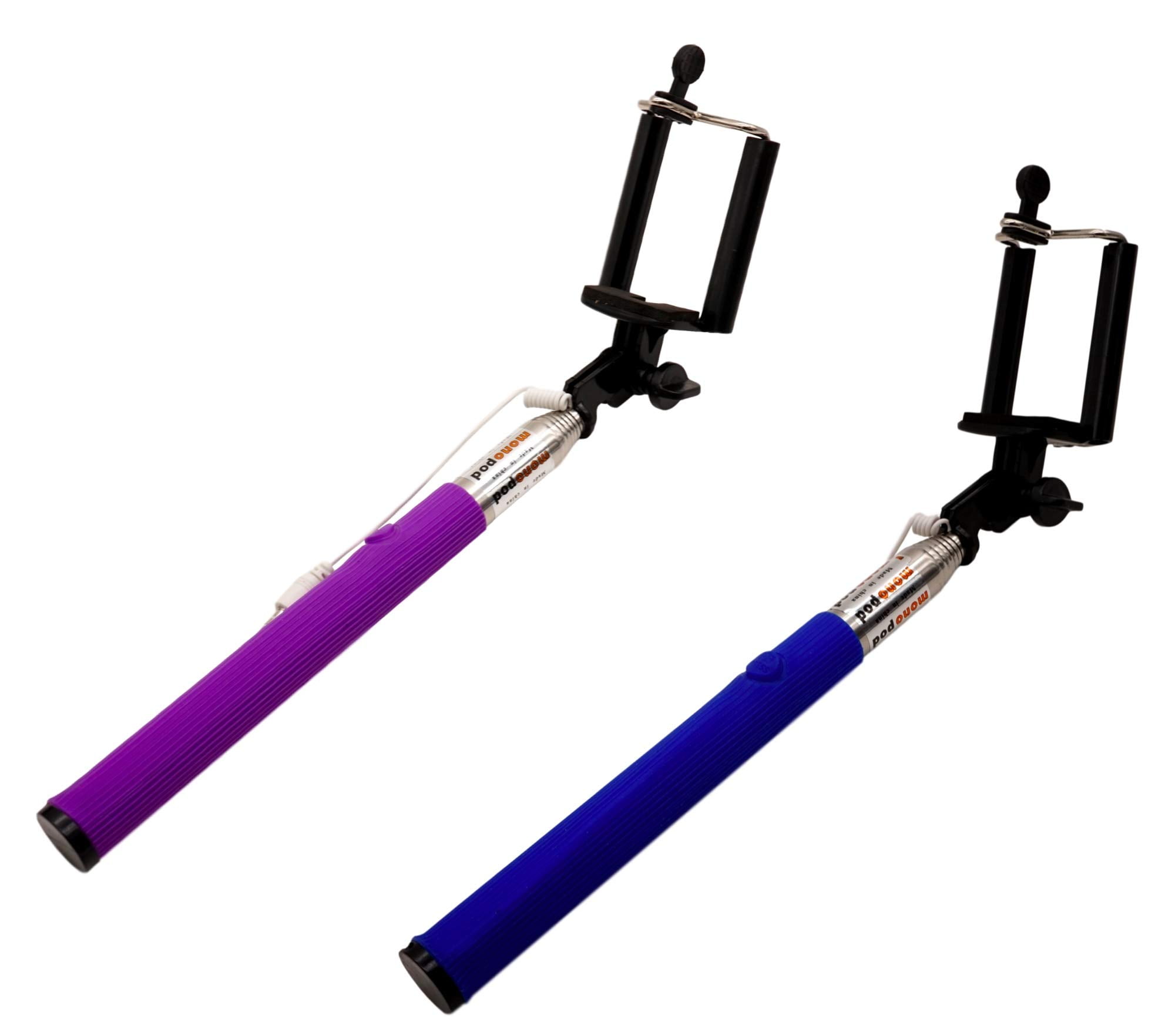 Selfie Sticks (2 Pack, Colors Vary) 29 in Expandable Snap A Pic Stick