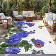 thumbnail image 2 of Purple Spring Floral Outdoor Rug for Patio/Deck/Porch, Non-Slip Large Area Rug 3 x 5 Ft, Butterfly Farmhouse Indoor Outdoor Rugs Washable Area Rugs, Reversible Camping Rug Carpet Runner, 2 of 8