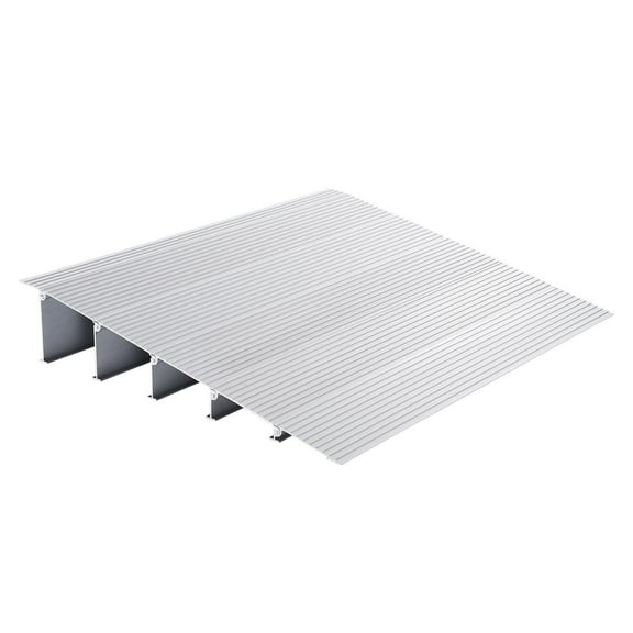 Door Threshold Ramp, 5" Rise, 800 lbs Load Capacity, Door Ramp for Wheelchairs, Aluminum Threshold Ramp for Doorways, Adjustable Modular Threshold Ramp for Wheelchairs, Scooters, Power Chairs