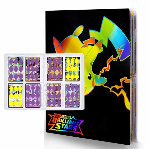 4-Pocket Trading Card Album, 30 Pages Collection Card Holder, Protective Sleeves Portfolio Folder, Storage Case for Sports Trading Cards, Game Cards, Holds 240 Cards Card Binder(N2)