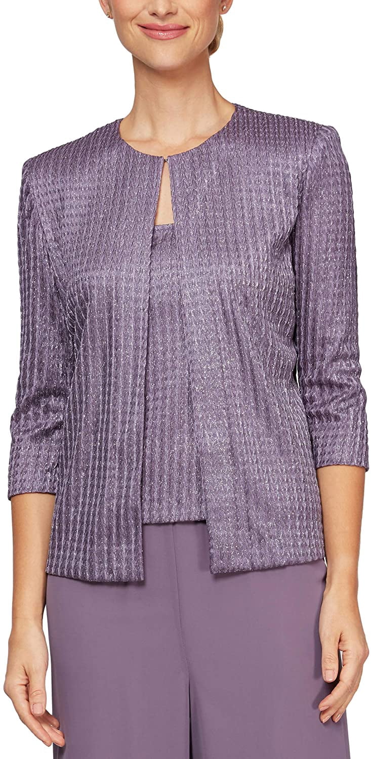 Alex Evenings Womens Jewel Neckline 