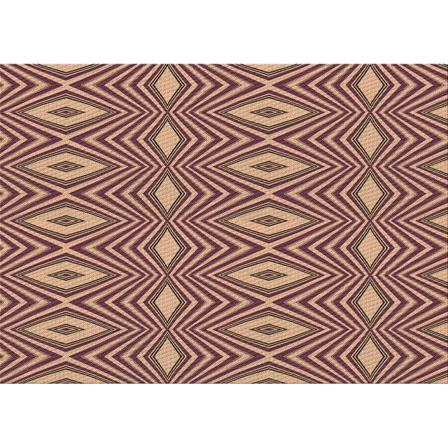 Ahgly Company Tapis d'Intérieur Rectangulaires Transitionnels Bruns Rouges Lavables en Machine, 2' x 4'