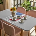 thumbnail image 3 of Gray American Flag Table Cloths for 6 Foot Rectangle Tables, Abstract Red Hockey Stripes Us Flag Patio Waterproof Elastic Fitted Tablecloths, Washable Rectangular Table Cover for Camping, 3 of 8