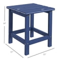 thumbnail image 3 of Outdoor Square Side Table, 15 Inch Blue End Table for Patio Furniture, Recycled HDPE Balcony Table for Porch, 3 of 9