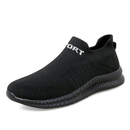 

Men s Knit Breathable Slip On Running Shoes Lightweight Comfy Non Slip Sneaker Spring And Summer
