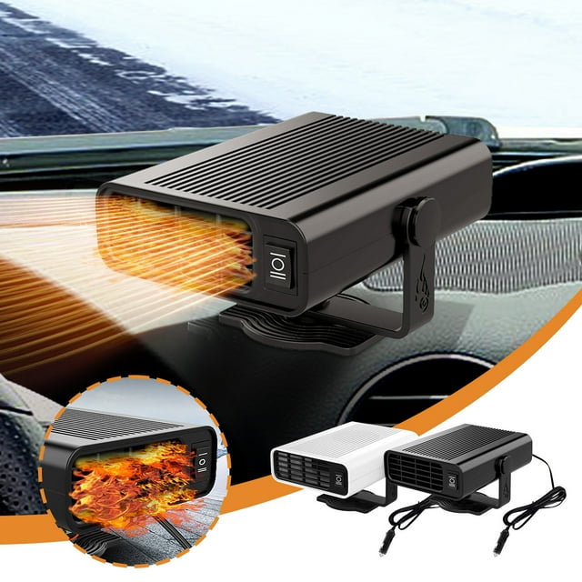 MORESEC under $5 2Pcs 12V Car Heater,12V Car Defroster and Heater, 150W Fast Heating Mini Heater Fan with 180° Rotation, Quick Defogging for Windshield Windows
