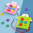 thumbnail image 3 of Pink Wooden Lacing Toy For Kids Threading Activity Fine Motor Skills Development Early Learning Educational Toy Hand-Eye Coordination Training Toy, 3 of 3