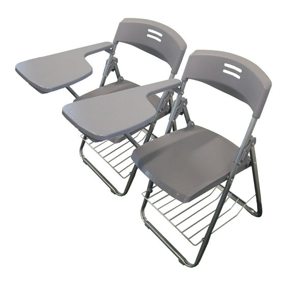 RTC Group Right Hand Pad Tablet Small Arm Student Desk Folding Chair, Gray, 1Pk