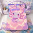 thumbnail image 5 of Manfei Pastel Axolotl Queen Sheets,Ocean Aniaml Salamander Queen Sheet Sets,4-Piece,1 Flat Sheet,1 Fitted Sheet and 2 Pillowcases, 5 of 6