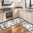 thumbnail image 3 of Kitchen Rugs Sets Of 2,Pioneer Flower Floral Print Pattern Anti Fatigue Kitchen Mat Rugs Non Slip Washable,Decorative Kitchen Floor Mats for Kitchen,Sink,Laundry,17"x47"+17"x47", 3 of 5