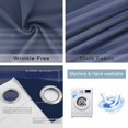 thumbnail image 4 of Navy Blue Striped Blackout Curtains for Bedroom/Living Room, Thermal Insulated Kitchen Curtains, Vintage Stripes Ombre Grommet Darkening Window Treatment Drapes 52"x84"x2, 4 of 8