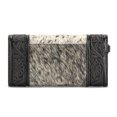 thumbnail image 4 of Montana West Wristlet Wallet for Women Western Floral Tooled Cowhide Large Trifold Purse with ID Window, Black, 4 of 7